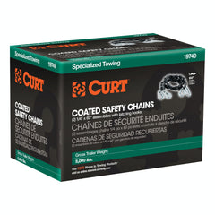 CURT 19749 65 Safety Chains with 2 Snap Hooks Each (5,000 lbs, Vinyl-Coated, 2-Pack)