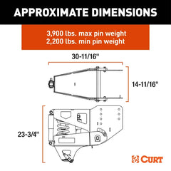 CURT Helux Coil-Spring Gooseneck Pin Box, 3,900 lbs. Pin Weight, 20,000 lbs. Capacity 2024044577