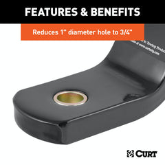 CURT 21101 Trailer Ball Reducer Bushing (From 1 to 3/4 Stem, Packaged)