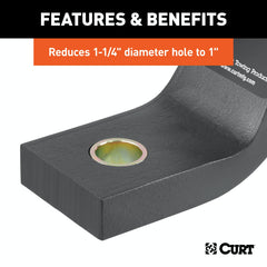 CURT 21201 Trailer Ball Reducer Bushing (From 1-1/4 to 1 Stem, Packaged)