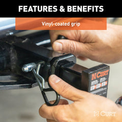 CURT 21411 1/2 Hitch Pin (1-1/4 Receiver, Zinc with Rubber Grip, Packaged)