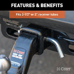 CURT 21507 Heavy-Duty 5/8 Hitch Pin with Groove (2-1/2 or 3 Receiver, Zinc)