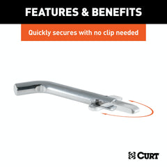 CURT 21541 1/2 Swivel Hitch Pin (1-1/4 Receiver, Chrome, Packaged)