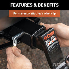 CURT 21551 5/8 Swivel Hitch Pin (2 Receiver, Chrome, Packaged)