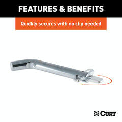 CURT 21551 5/8 Swivel Hitch Pin (2 Receiver, Chrome, Packaged)