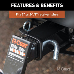 CURT 21581 5/8 Hitch Pin (2 or 2-1/2 Receiver, Zinc, Packaged)