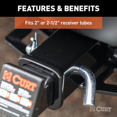 CURT 21583 5/8 Hitch Pin with Groove (2 or 2-1/2 Receiver, Zinc, Packaged)
