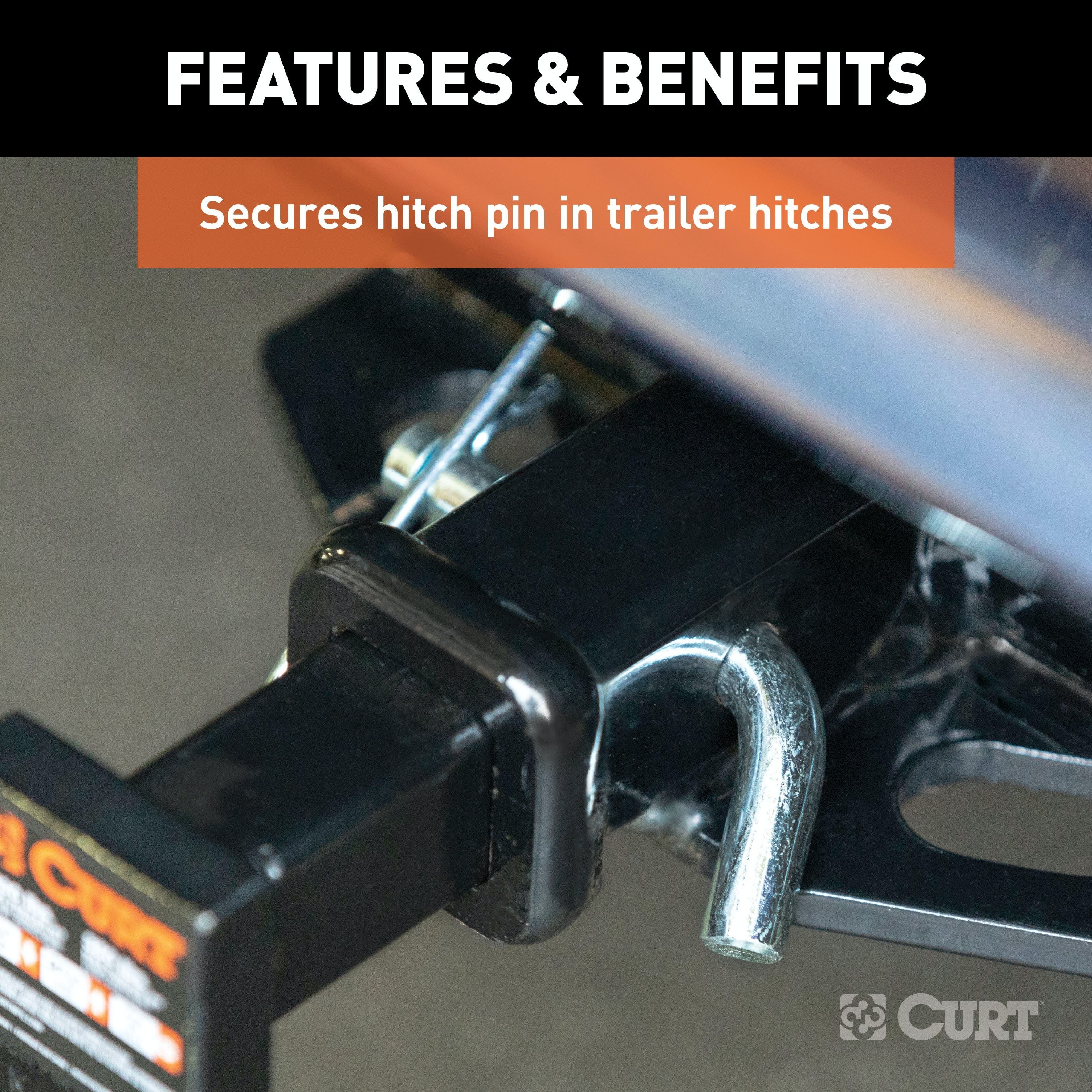 CURT 21600 Hitch Clip (Fits 1/2 or 5/8 Pin, Zinc)