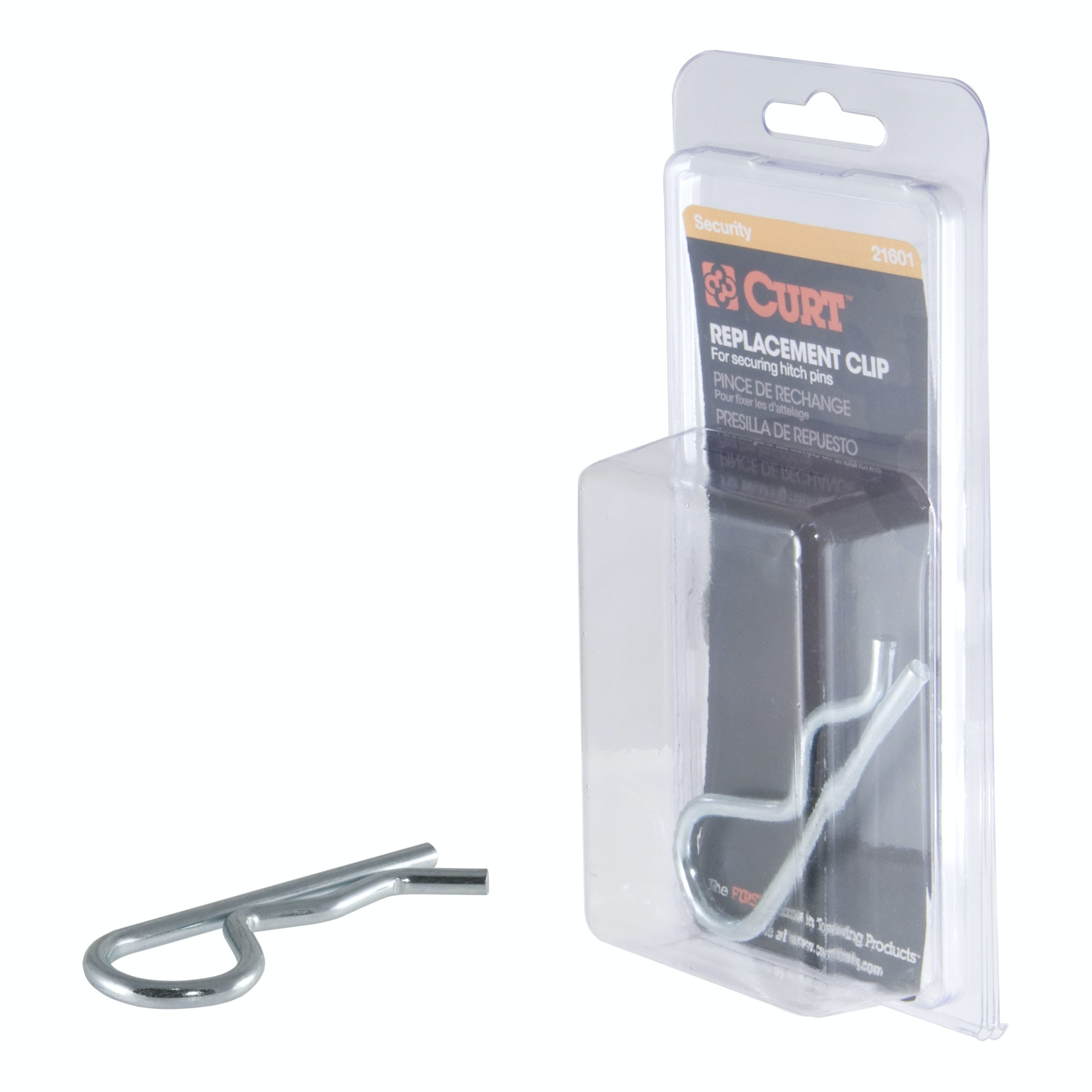 CURT 21601 Hitch Clip (Fits 1/2 or 5/8 Pin, Zinc, Packaged)