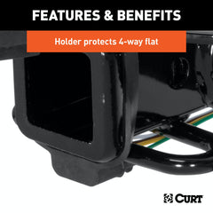 CURT 21728 2 Rubber Hitch Tube Cover with 4-Way Flat Holder (Packaged)