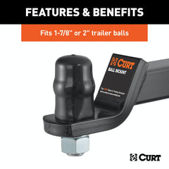 CURT 21801 Trailer Ball Cover (Fits 1-7/8 or 2 Balls, Black Rubber, Packaged)