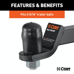 CURT 21811 Trailer Ball Cover (Fits 2-5/16 Balls, Black Rubber, Packaged)