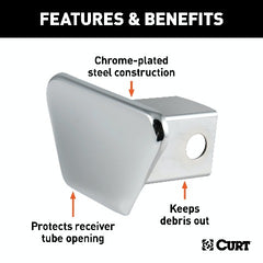 CURT 22101 2 Chrome Steel Hitch Tube Cover (Packaged)