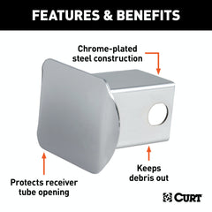 CURT 22111 2 Chrome Steel Hitch Tube Cover (Packaged)