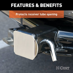 CURT 22111 2 Chrome Steel Hitch Tube Cover (Packaged)