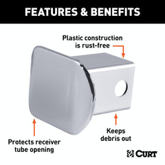 CURT 22171 2 Chrome Plastic Hitch Tube Cover (Packaged)