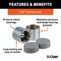 CURT 22232 2.32 Bearing Protectors and Covers (2-Pack)