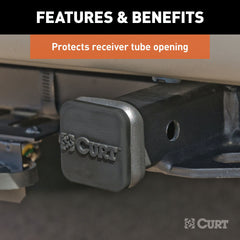 CURT 22275 1-1/4 Rubber Hitch Tube Cover (Packaged)
