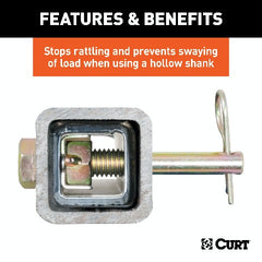 CURT 22315 Anti-Rattle Hitch Pin and Shim (Fits 1-1/4 Receiver with 1/2 Hole)