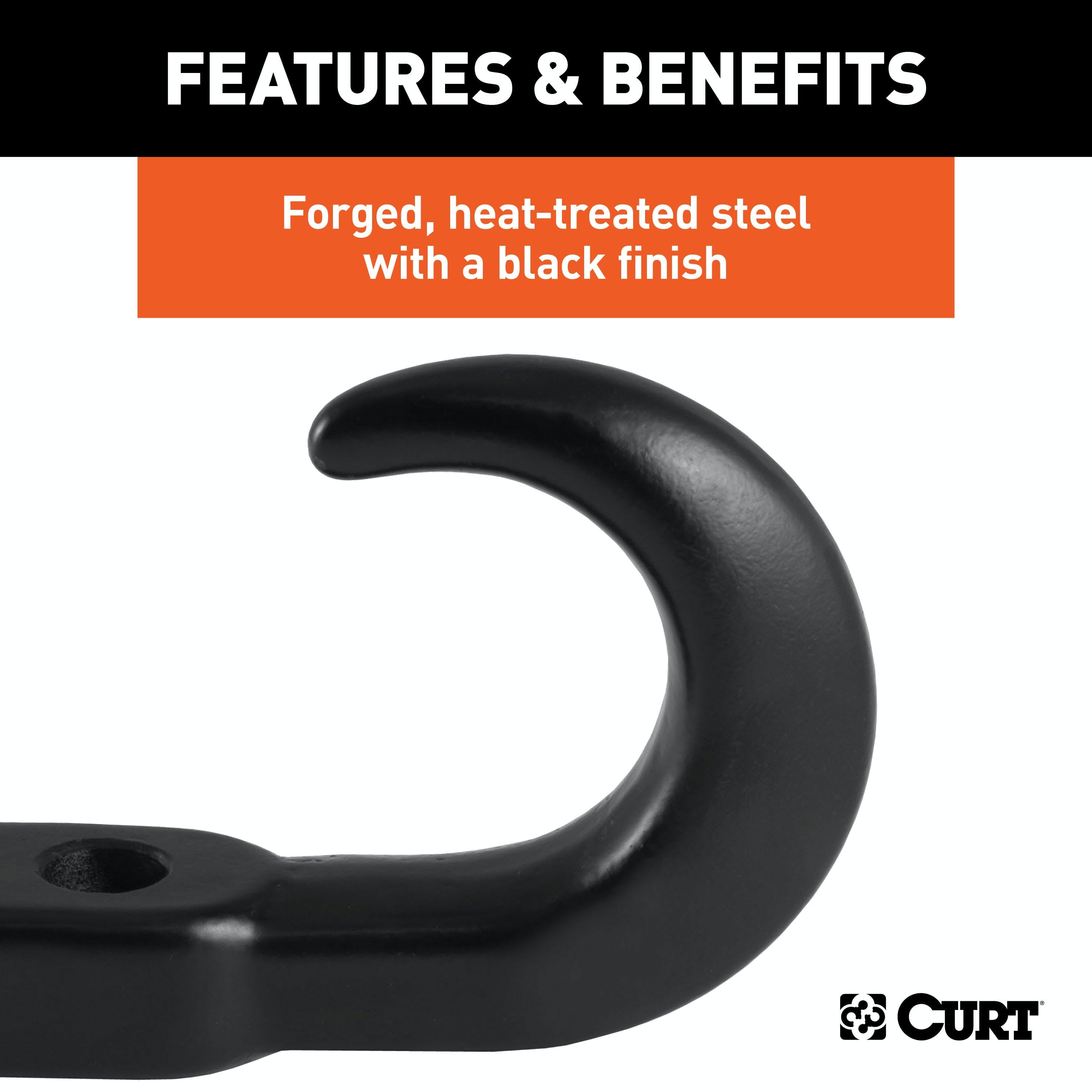 CURT 22430 Tow Hook (10,000 lbs., Black)