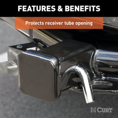 CURT 22751 2 Black Steel Hitch Tube Cover (Packaged)