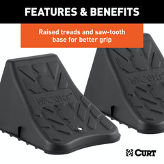 CURT 22800 Wheel Chock Set (Up to 17 Wide Wheels)