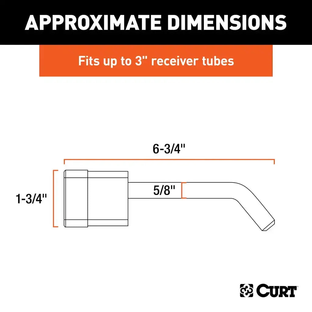 CURT 5/8" Hitch Lock (2", 2-1/2" or 3" Receiver, Deadbolt, Chrome), Keyed Alike 23021-KA