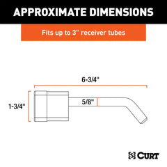 CURT 5/8" Hitch Lock (2", 2-1/2" or 3" Receiver, Deadbolt, Chrome), Keyed Alike 23021-KA