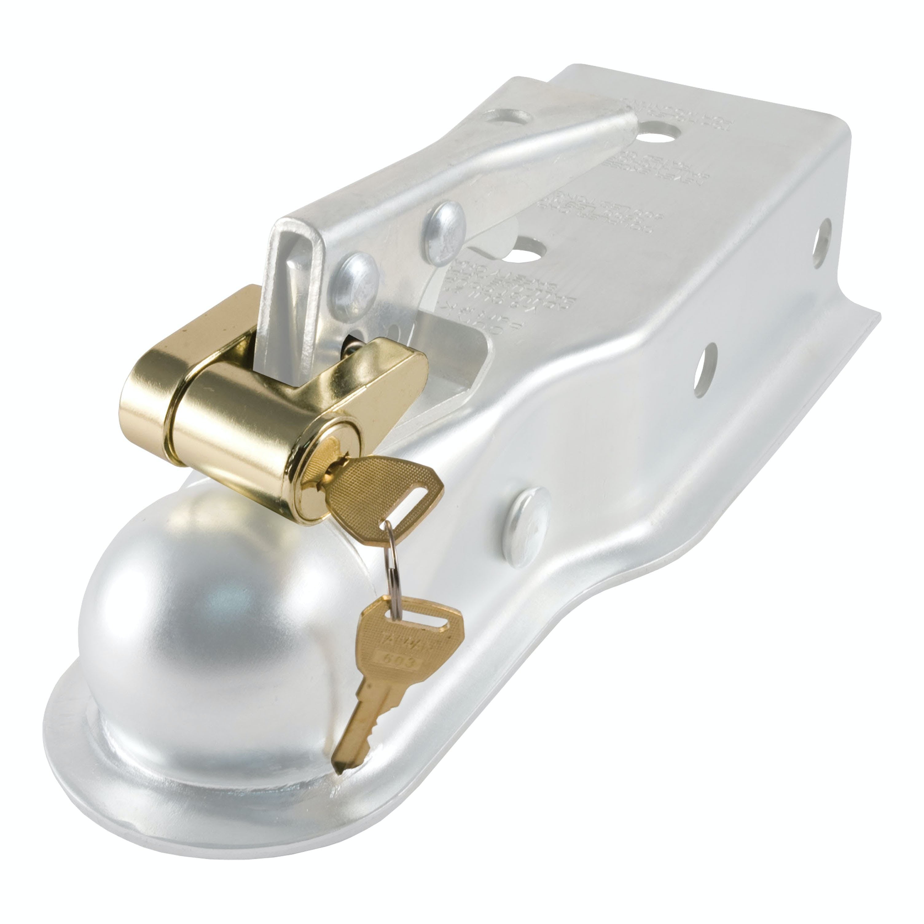 CURT 23022 Coupler Lock (1/4 Pin, 3/4 Latch Span, Padlock, Brass-Plated)