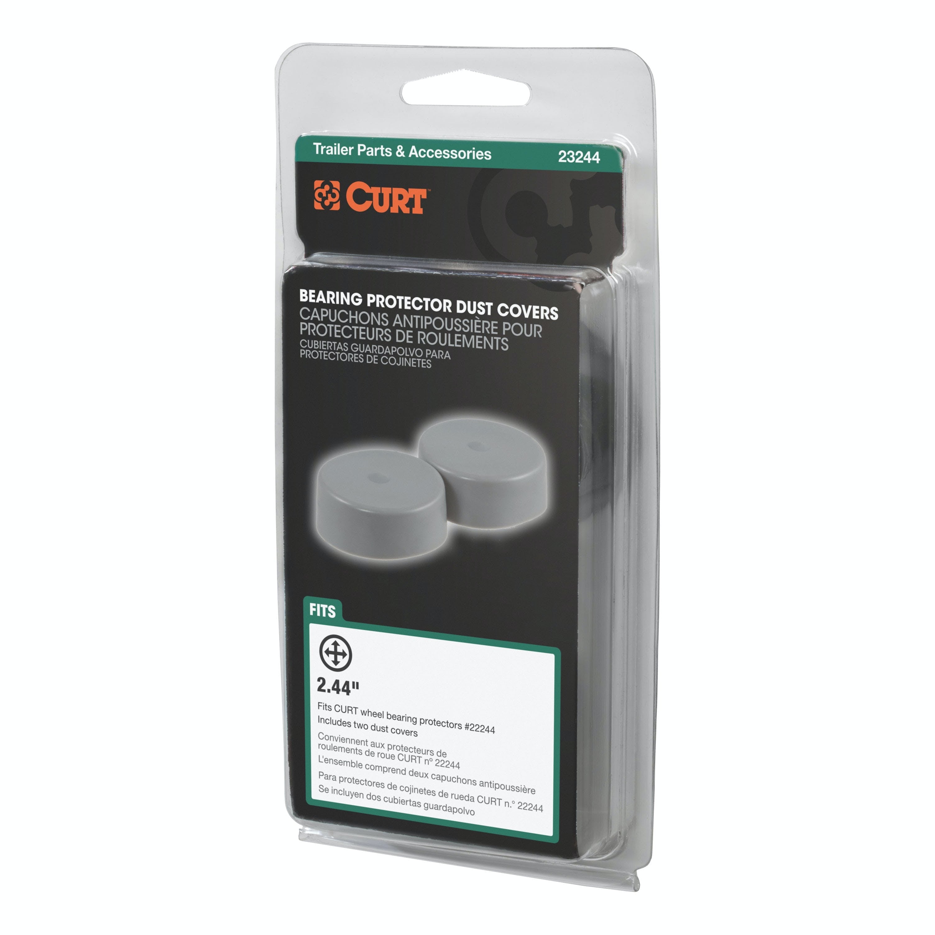 CURT 23244 2.44 Bearing Protector Dust Covers (2-Pack)