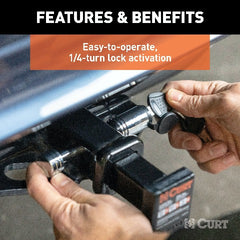 CURT 23501 1/2 Hitch Lock (1-1/4 Receiver, Barbell, Chrome)