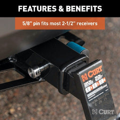 CURT 23504 5/8 Hitch Lock (2 or 2-1/2 Receiver, Right-Angle, Chrome)