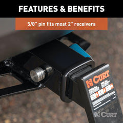 CURT 23505 Right-Angle Hitch and Coupler Lock Set (2 Receiver, 1 to 3 Latch)