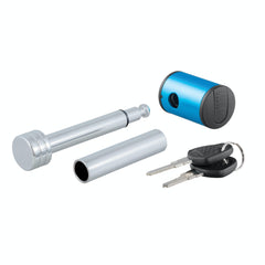 CURT 23506 1/2 Hitch Lock with 5/8 Adapter (1-1/4 or 2 Receiver, Right-Angle, Chrome)