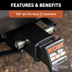 CURT 23516 5/8 Hitch Lock (2 Receiver, Barbell, Stainless)