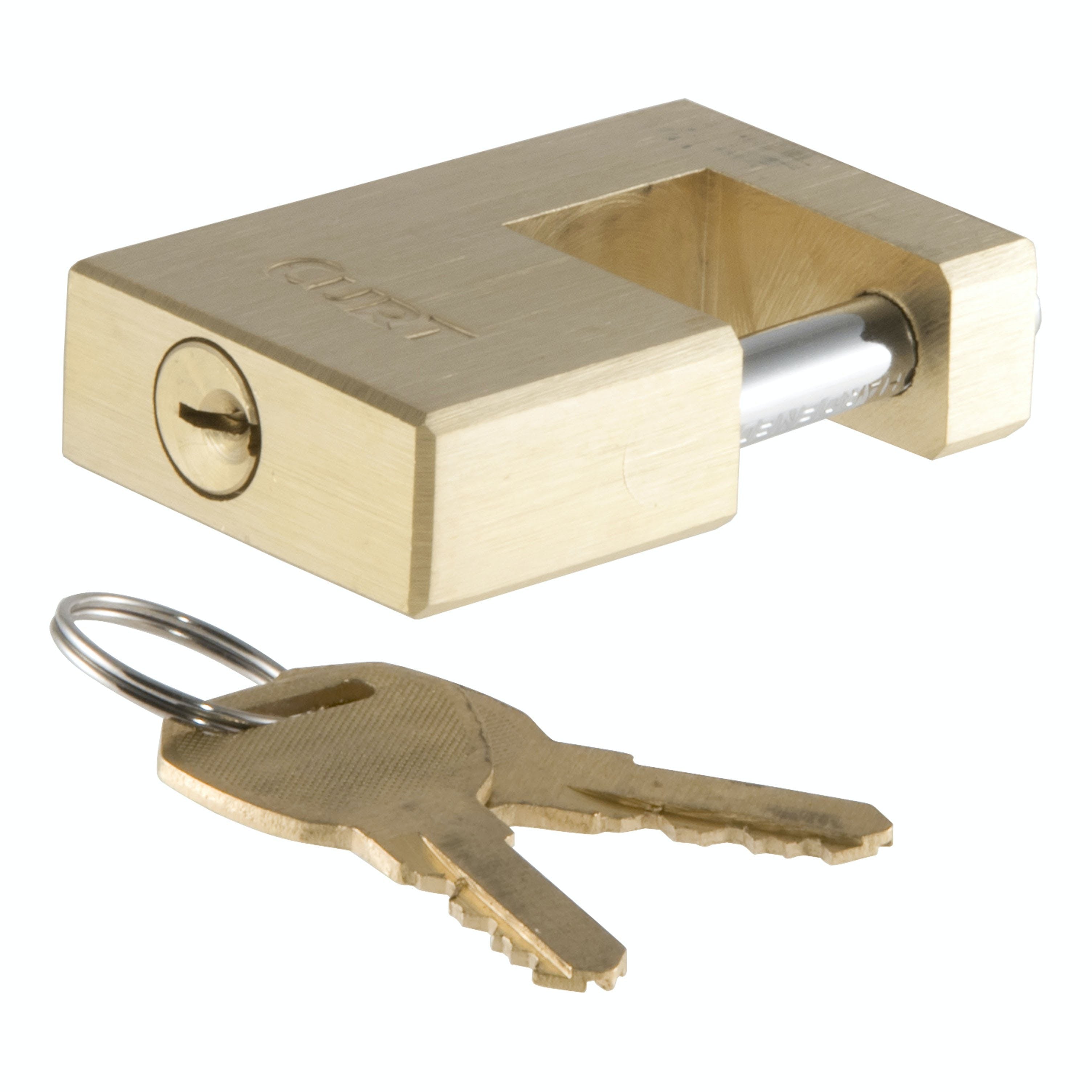 CURT 23546 Coupler Lock (1/4 Pin, 3/4 Latch Span, Padlock, Solid Brass)