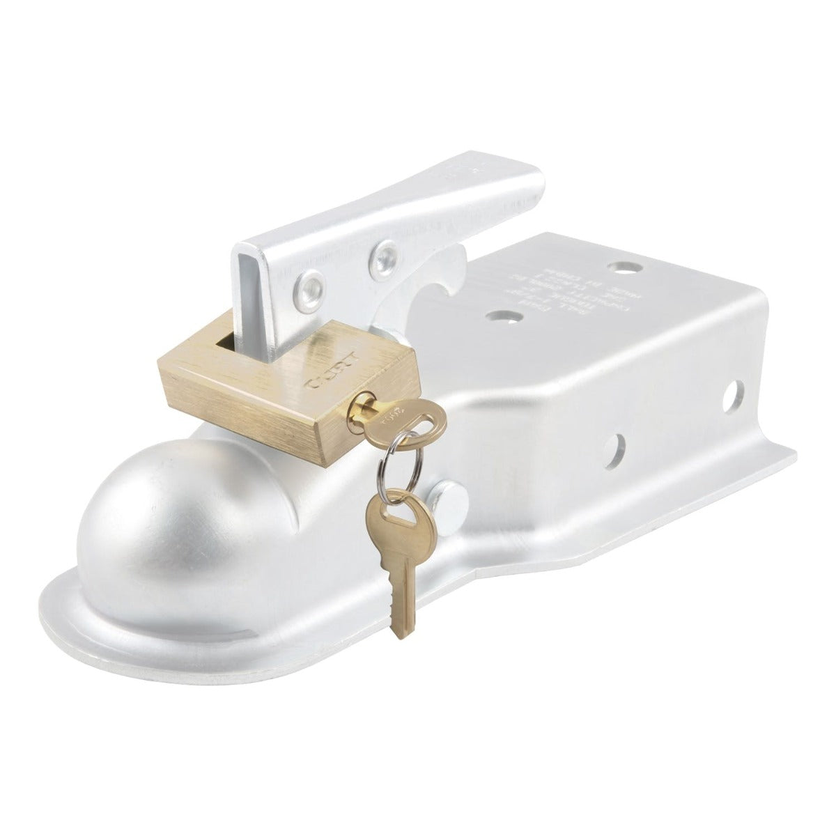 CURT 23546 Coupler Lock (1/4 Pin, 3/4 Latch Span, Padlock, Solid Brass)