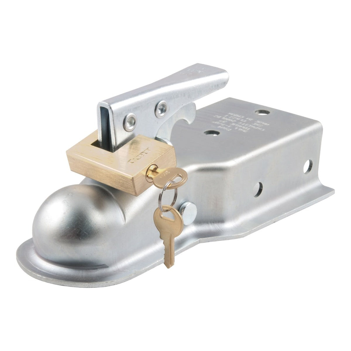 CURT 23546 Coupler Lock (1/4 Pin, 3/4 Latch Span, Padlock, Solid Brass)