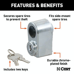 CURT 23562 Spare Tire Lock (Chrome)