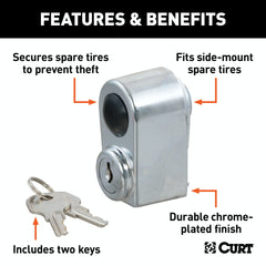 CURT 23562 Spare Tire Lock (Chrome)