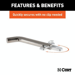 CURT 23581 1/2 Swivel Hitch Pin (1-1/4 Receiver, Stainless, Packaged)