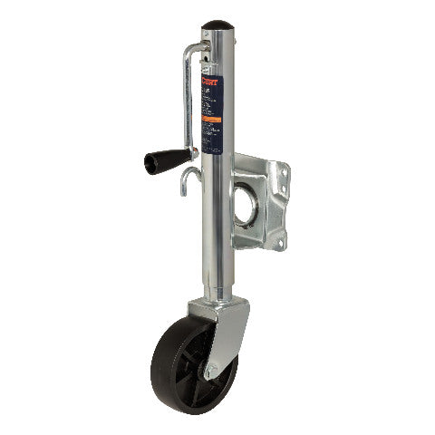 CURT 25004 Marine Boat Trailer Tongue Jack with 6-Inch Wheel, 1,000 lbs. Support Capacity, 10 Inches Vertical Travel