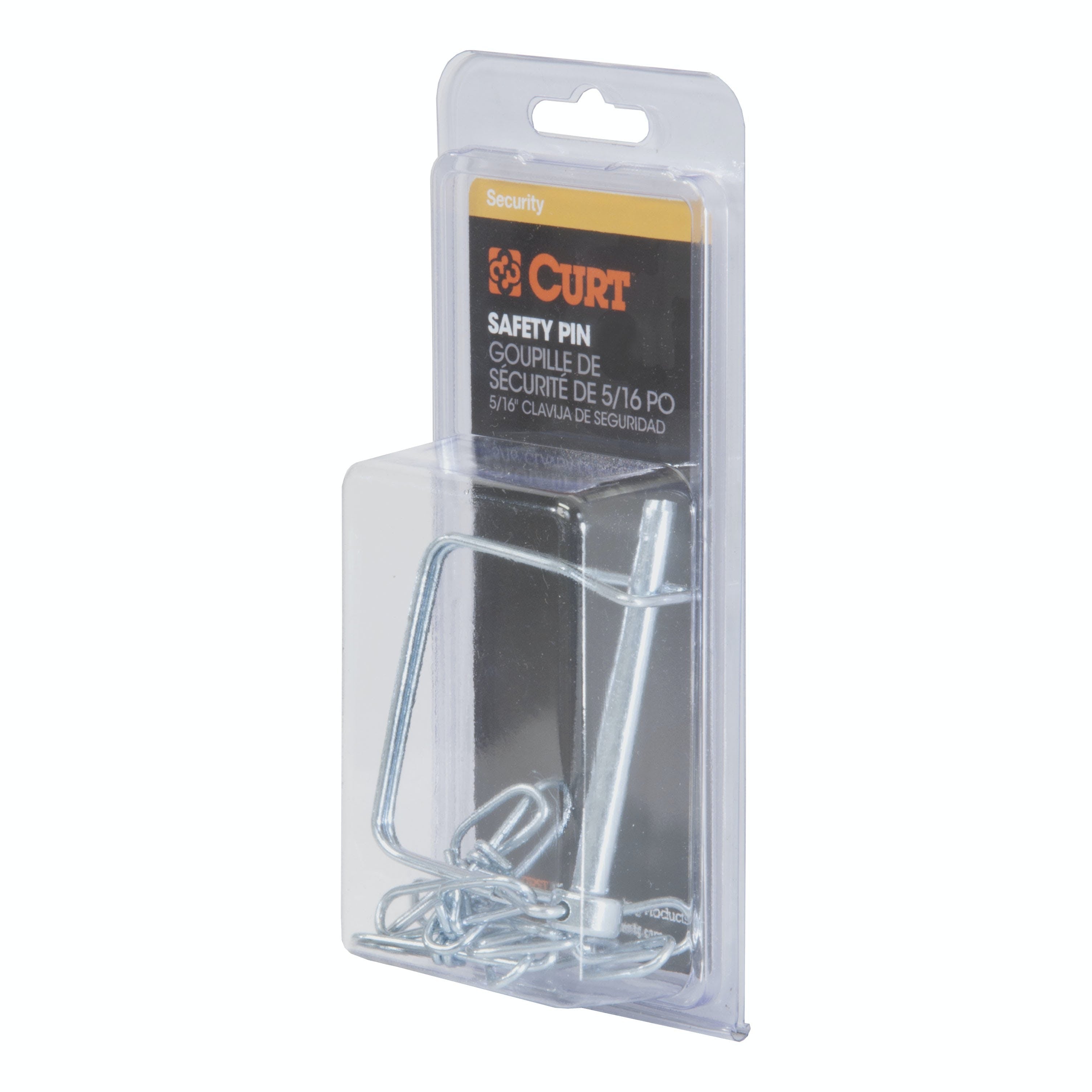 CURT 25013 1/4 Safety Pin with 12 Chain (2-3/4 Pin Length, Packaged)