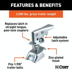 CURT 25094 Replacement 1-7/8 Posi-Lock Coupler Latch for Straight-Tongue Couplers