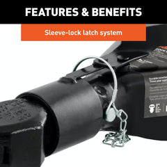 CURT 25217 2 A-Frame Coupler with Sleeve-Lock (7,000 lbs, Black)