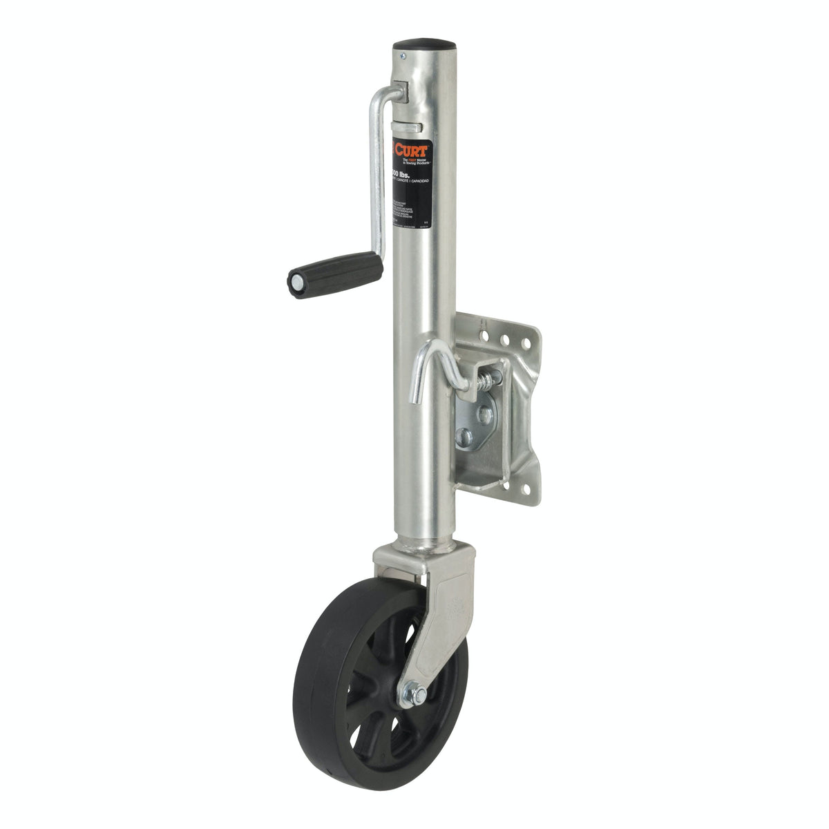 CURT 28115 Marine Jack with 8 Wheel (1,500 lbs, 10 Travel)