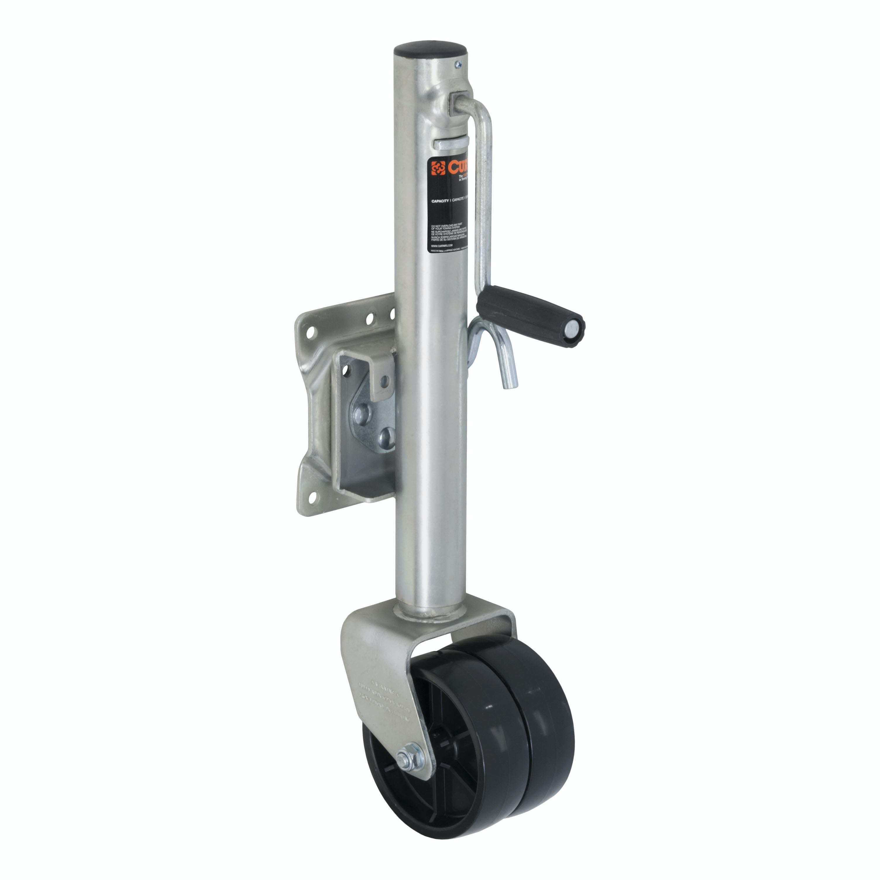 CURT 28156 Marine Jack with Dual 6 Wheels (1,500 lbs, 10 Travel, Packaged)