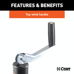 CURT 28200 A-Frame Jack with Top Handle (2,000 lbs, 14 Travel)