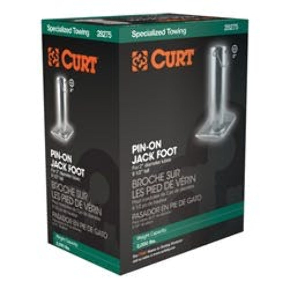 CURT 28274 Pin-On Jack Foot (Fits 2 Tube, 2,000 lbs, 8-1/2 Height)