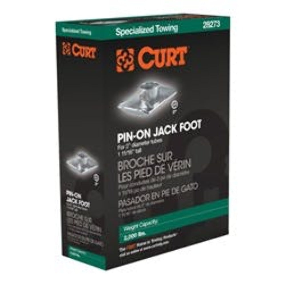 CURT 28274 Pin-On Jack Foot (Fits 2 Tube, 2,000 lbs, 8-1/2 Height)